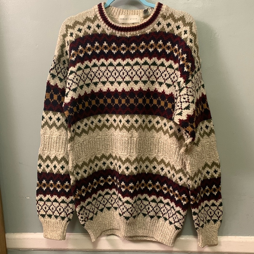 NWT Vintage Robert Stock Crew Jantzen 100% Cotton Sweater